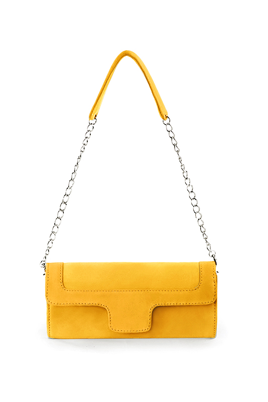 Custom-made women's yellow luxurious elegant belt. - Worn view